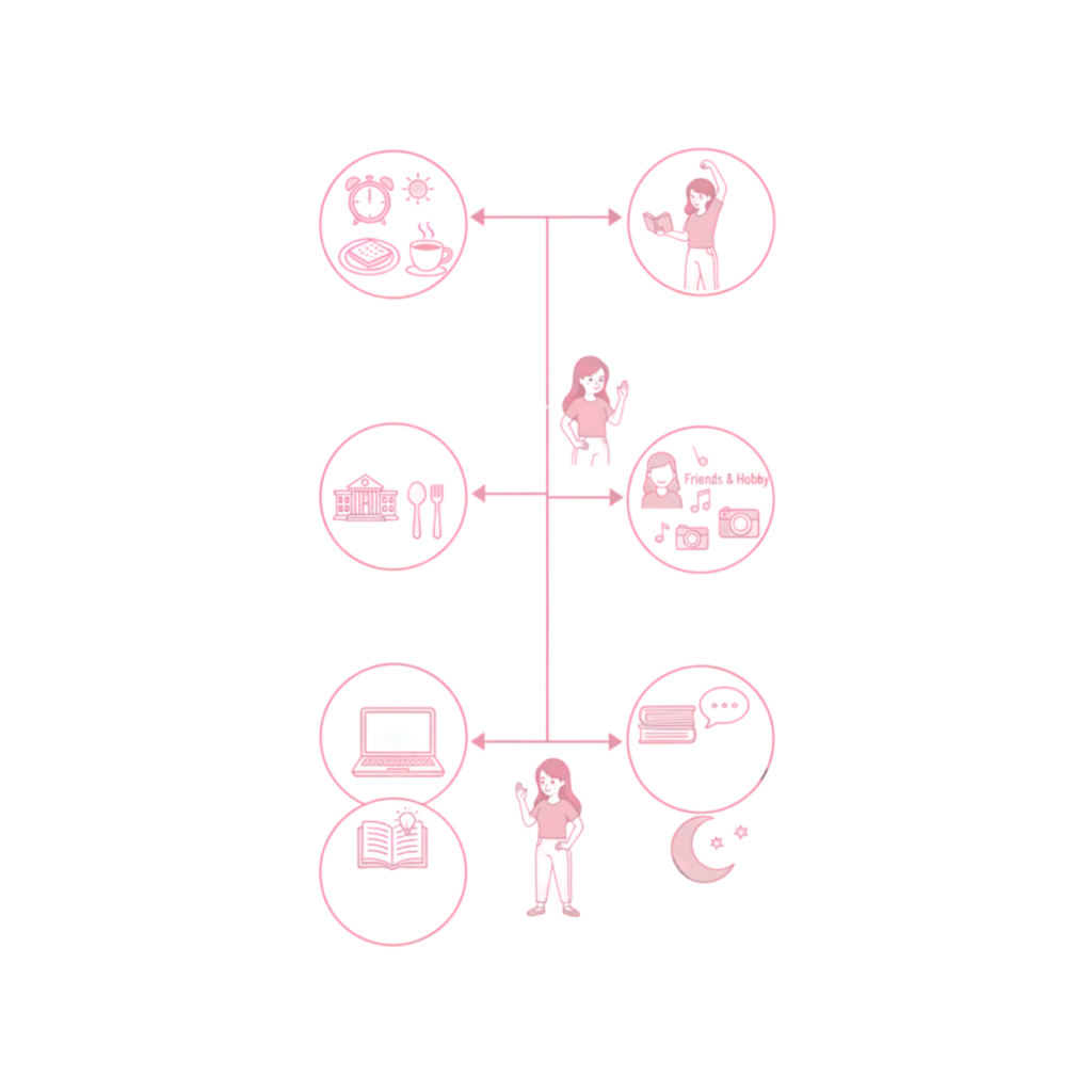 Example routine of a college student