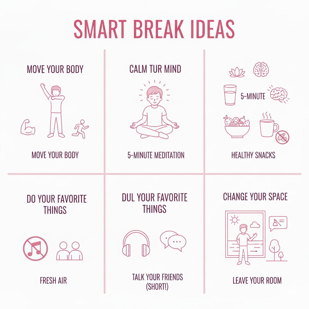 What should we do during the break while studying?