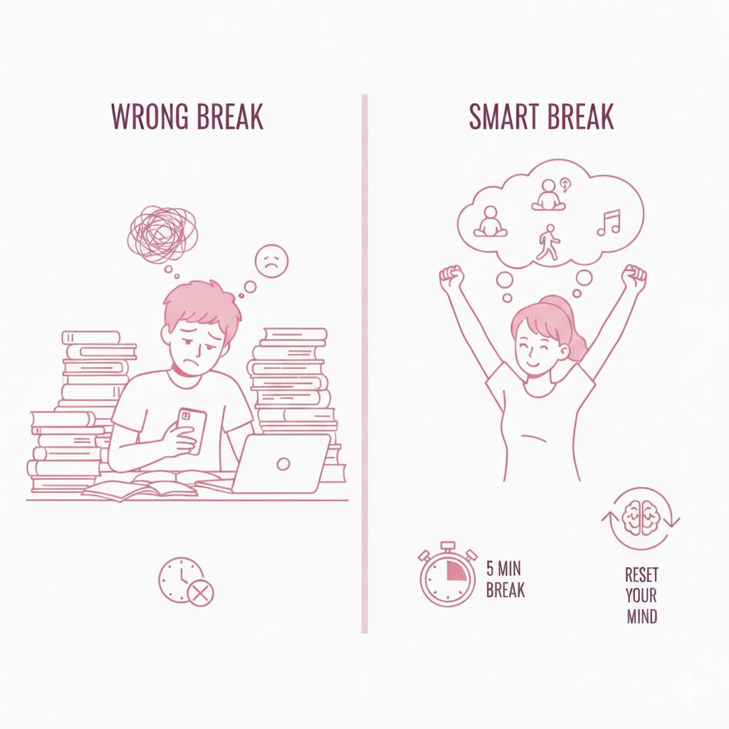 After how many hours do we have to take a break while studying?